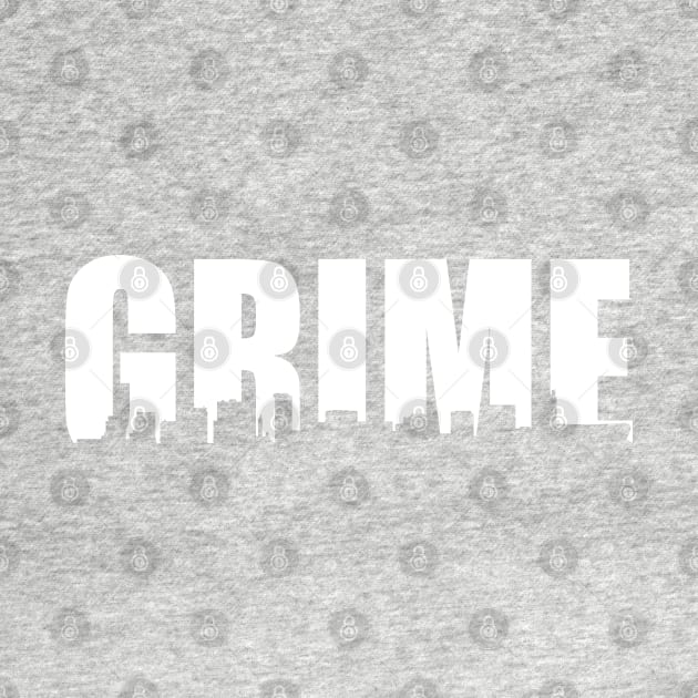 Grime Birmingham Skyline - WHITE by ArtOfGrime